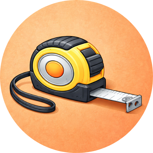 Illustration d’un mètre ruban représentant l’espace disponible pour l’entraînement à domicile