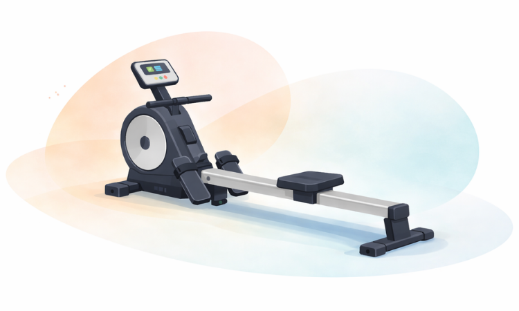 Illustration d’un rameur d’appartement pour un entraînement complet du corps