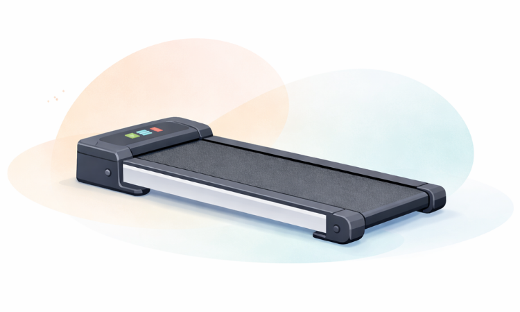 Illustration d’un tapis de marche compact pour un usage à domicile