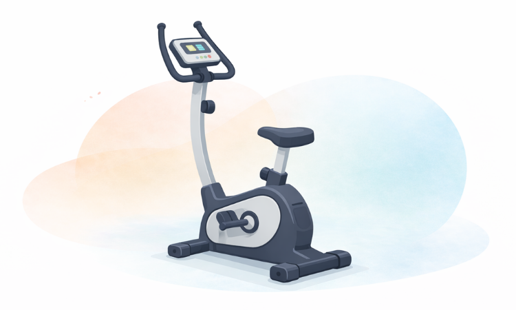 Illustration d’un vélo d’appartement pour le cardio à la maison