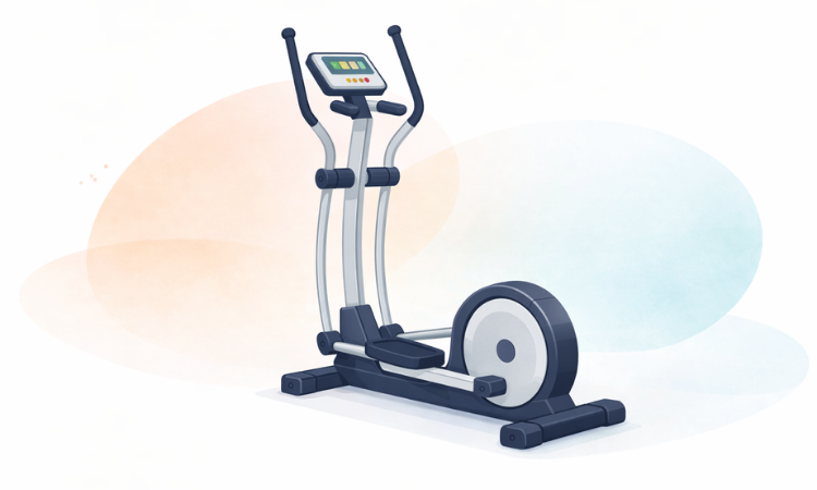 Illustration d’un vélo elliptique pour l’entraînement cardio à domicile